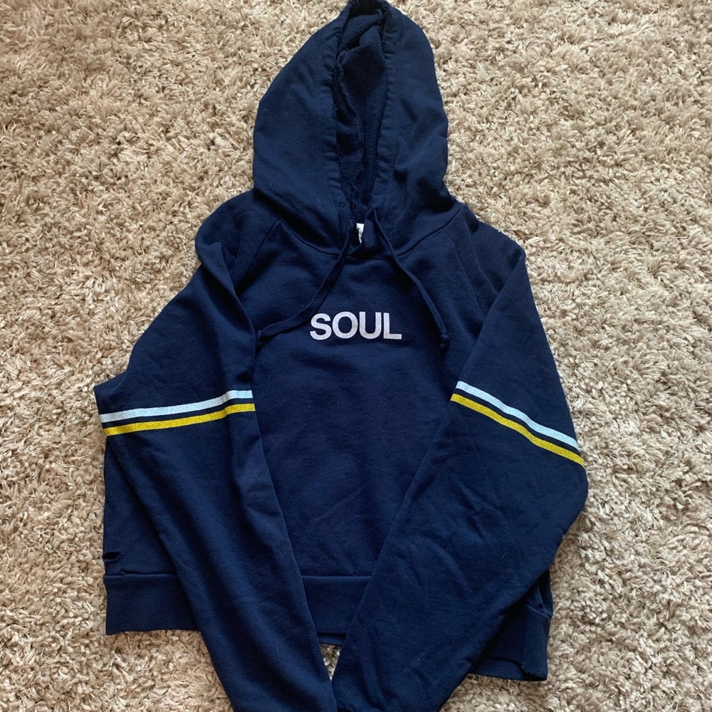 Soul Cycle Navy Cropped Sweatshirt